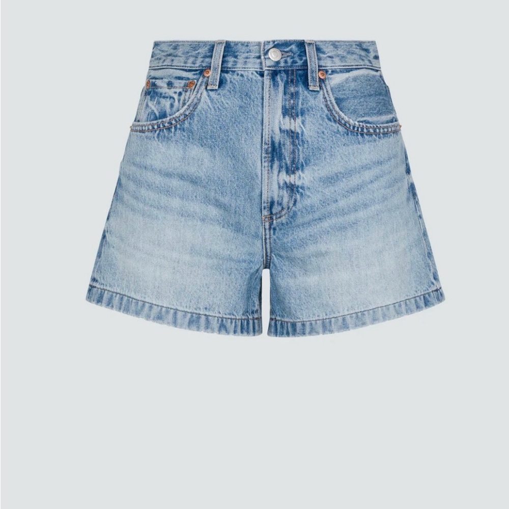 pistola Light Blue High-Waist Denim Jean Shorts